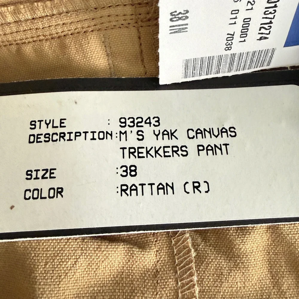NWT Vintage North Face Tekware Yak Canvas Trekkers Pant 38 x 32 Rattan Deadstock